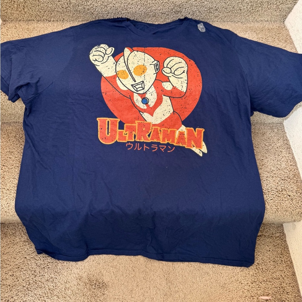 Ultraman and Godzilla Blue Tee Sz XXXL